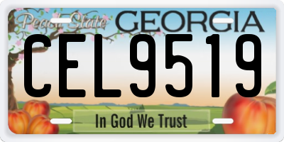 GA license plate CEL9519