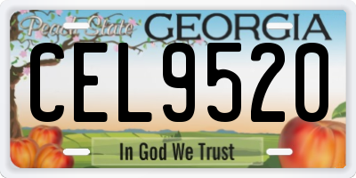 GA license plate CEL9520