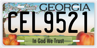GA license plate CEL9521