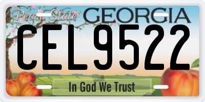 GA license plate CEL9522