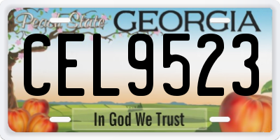 GA license plate CEL9523