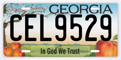 GA license plate CEL9529