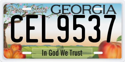GA license plate CEL9537