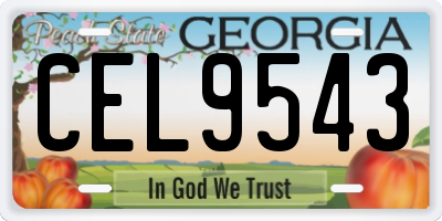 GA license plate CEL9543