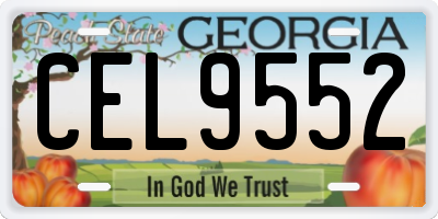 GA license plate CEL9552