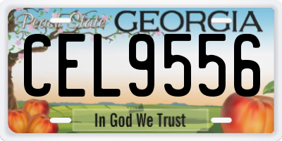 GA license plate CEL9556