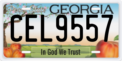 GA license plate CEL9557