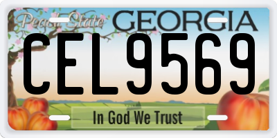 GA license plate CEL9569