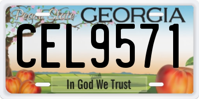 GA license plate CEL9571