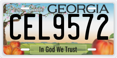 GA license plate CEL9572