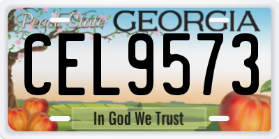 GA license plate CEL9573