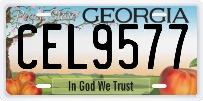 GA license plate CEL9577