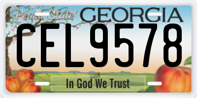 GA license plate CEL9578