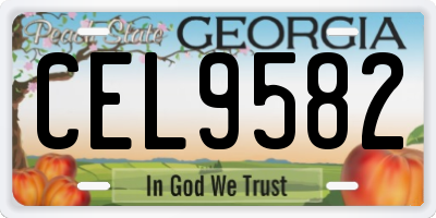 GA license plate CEL9582