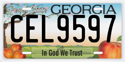GA license plate CEL9597