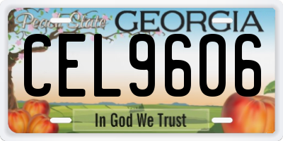 GA license plate CEL9606