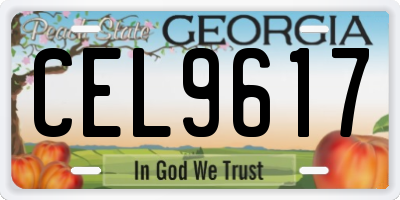 GA license plate CEL9617