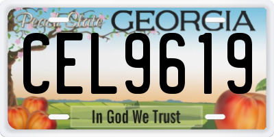 GA license plate CEL9619