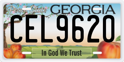 GA license plate CEL9620