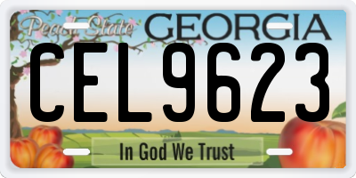 GA license plate CEL9623