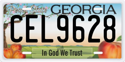 GA license plate CEL9628