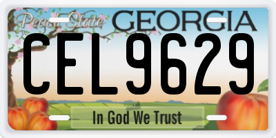 GA license plate CEL9629