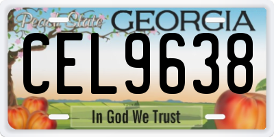 GA license plate CEL9638
