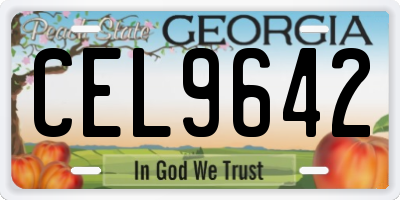 GA license plate CEL9642