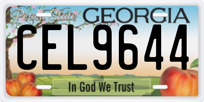 GA license plate CEL9644