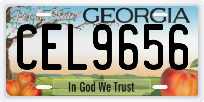 GA license plate CEL9656