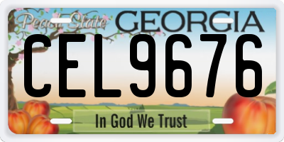 GA license plate CEL9676