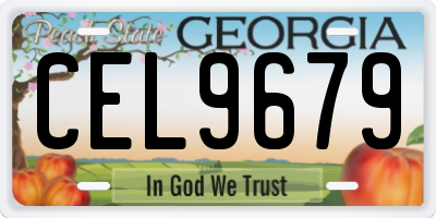 GA license plate CEL9679