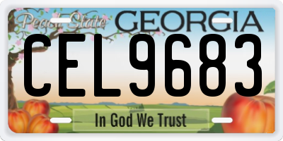 GA license plate CEL9683