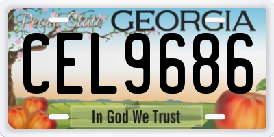 GA license plate CEL9686
