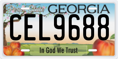 GA license plate CEL9688
