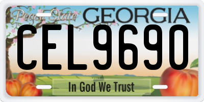 GA license plate CEL9690
