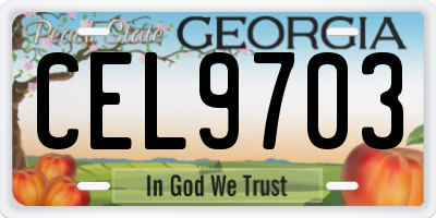 GA license plate CEL9703