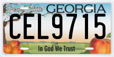 GA license plate CEL9715