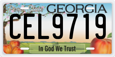 GA license plate CEL9719