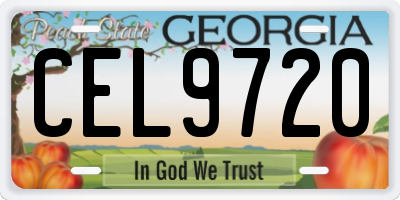 GA license plate CEL9720