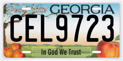 GA license plate CEL9723