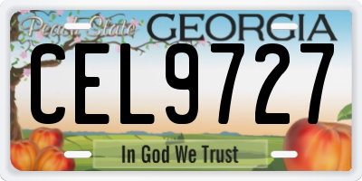 GA license plate CEL9727