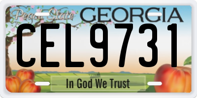 GA license plate CEL9731