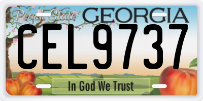 GA license plate CEL9737