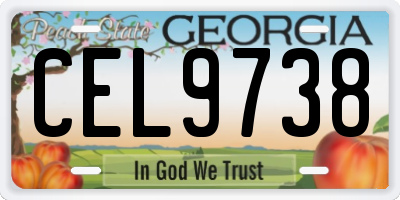 GA license plate CEL9738