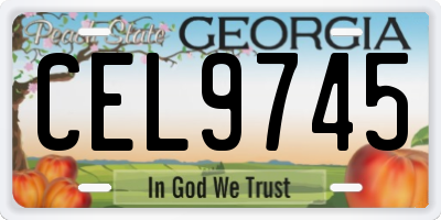 GA license plate CEL9745