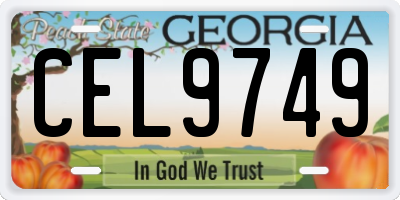 GA license plate CEL9749