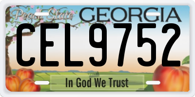 GA license plate CEL9752
