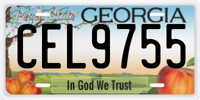 GA license plate CEL9755
