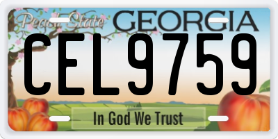 GA license plate CEL9759